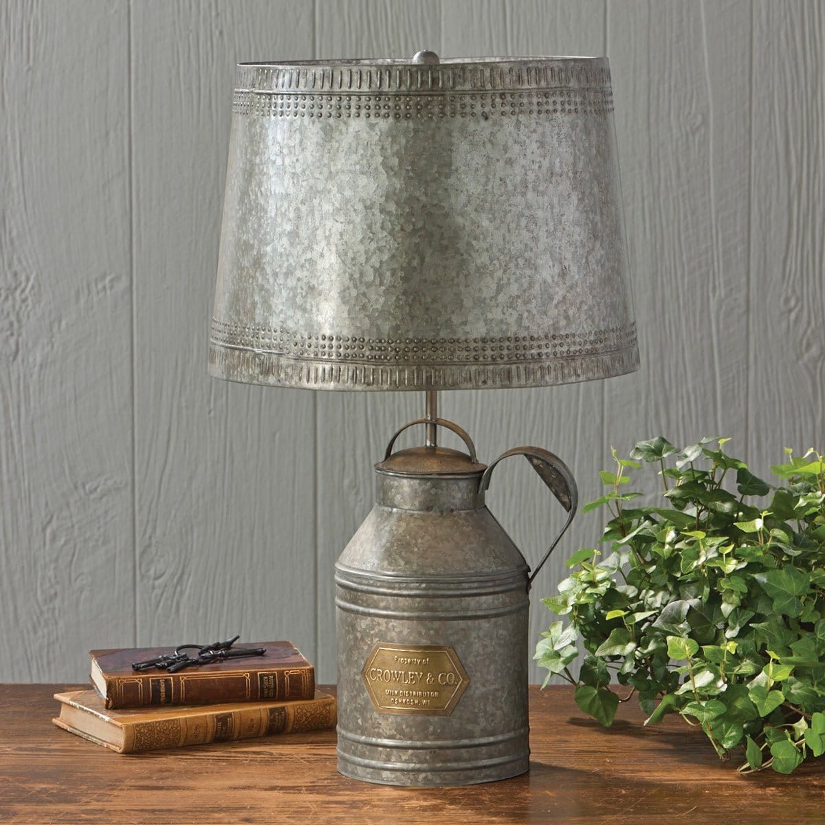 Antique MilkCan Lamp With Tin Shade Table Lamp-Park Designs-The Village Merchant