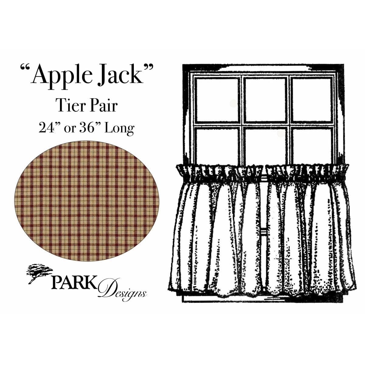 Apple Jack Tier Pair 24" Long Unlined-Park Designs-The Village Merchant