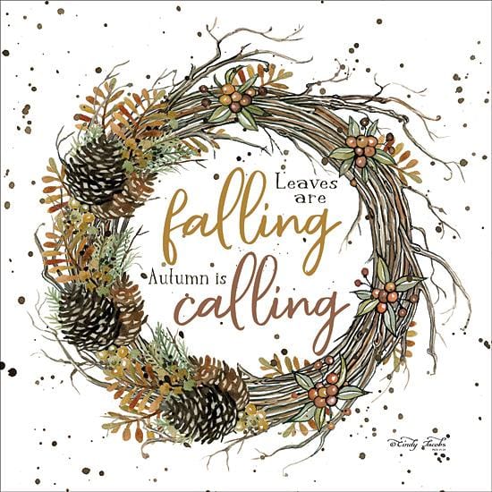 Autumn Is Calling Wreath By Cindy Jacobs Art Print - 12 X 12-Penny Lane Publishing-The Village Merchant