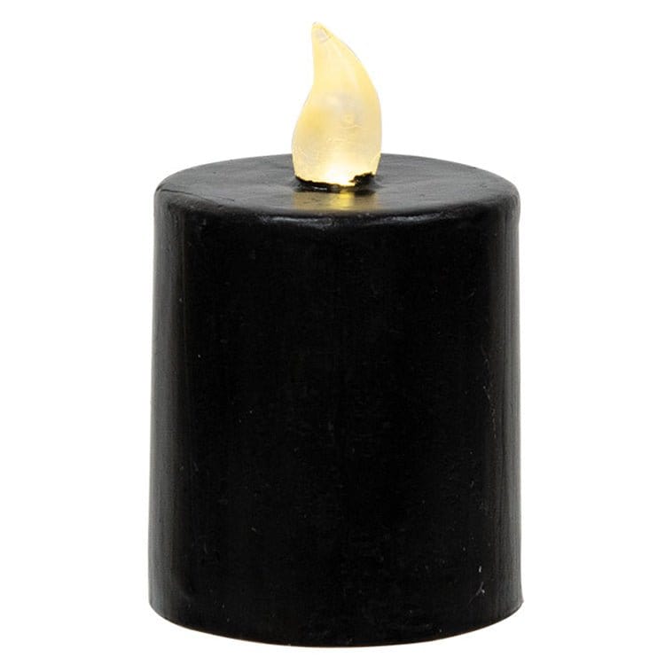 Black LED Battery Pillar Candle Light 3.5&quot; High - Timer Feature-Craft Wholesalers-The Village Merchant