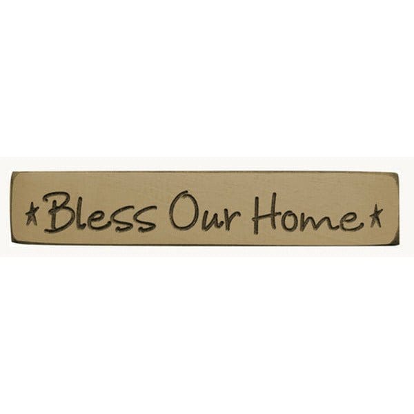 Bless Our Home Sign - Engraved Wood 9" Long-Craft Wholesalers-The Village Merchant