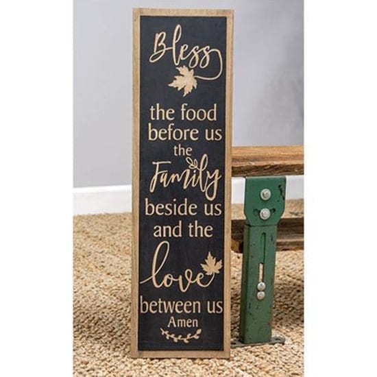 Bless The Food Before Us Sign - Engraved Wood-Craft Wholesalers-The Village Merchant