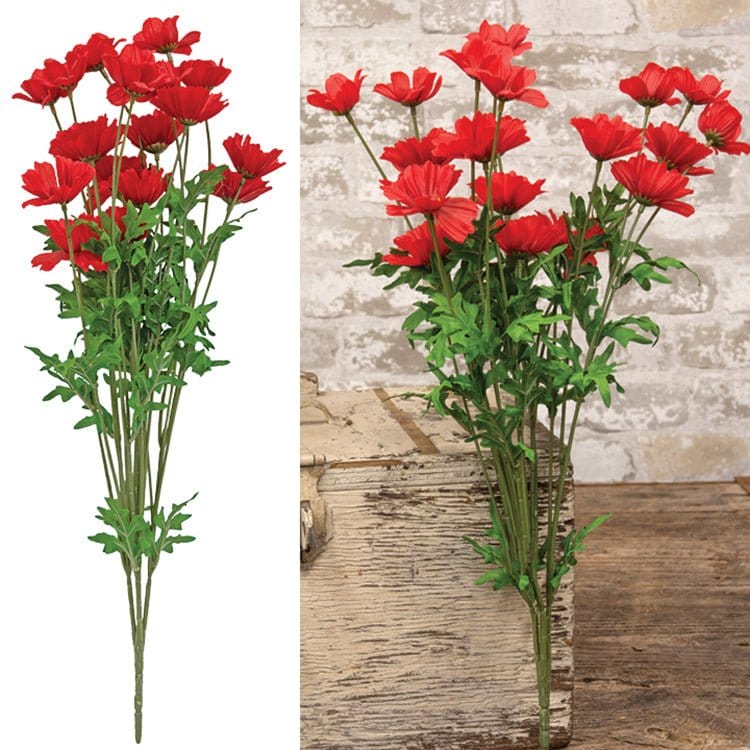Breeze Swept Blooms In Red Bush 21&quot; High-CWI Gifts-The Village Merchant