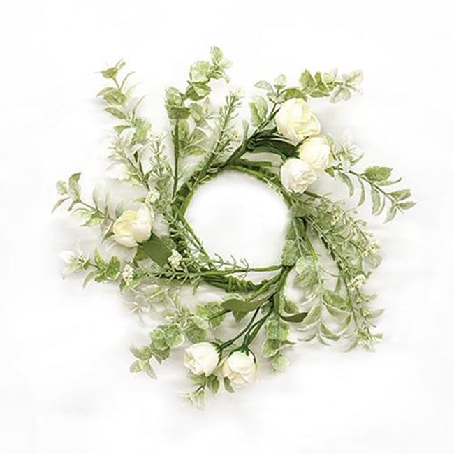 Bridal Rose Blossom Candle Ring / Wreath 3.5&quot; Inner Diameter