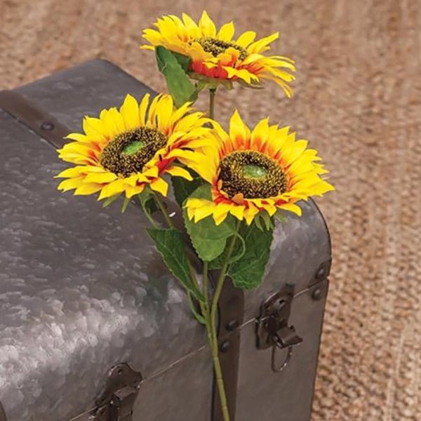 Bright Yellow Sunflower Pick / Spray 24&quot; High-Craft Wholesalers-The Village Merchant