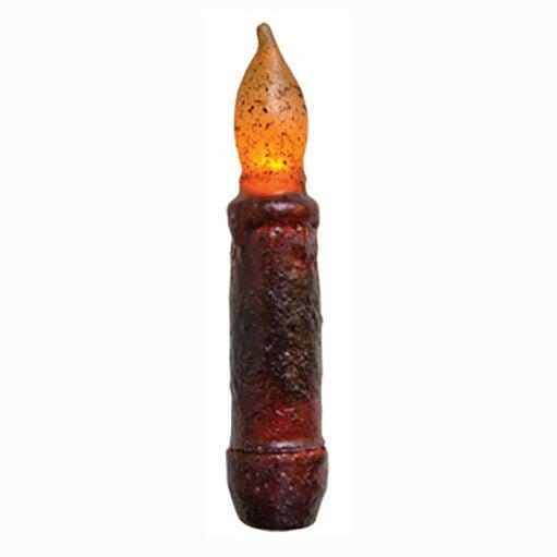 Burnt Burgundy LED Battery Candle Light Taper 4&quot; High-Craft Wholesalers-The Village Merchant