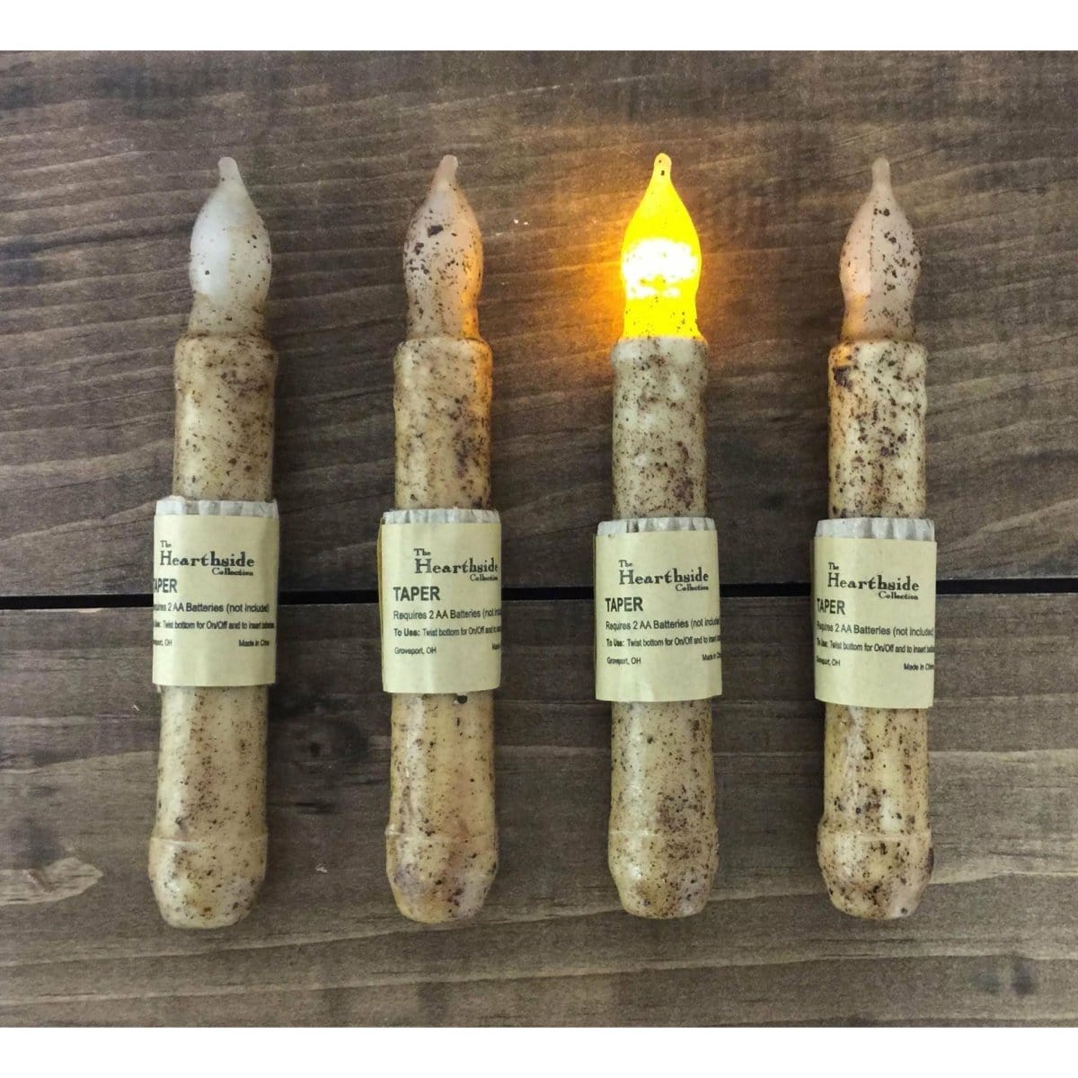 Burnt Ivory LED Battery Candle Light Taper-Craft Wholesalers-The Village Merchant