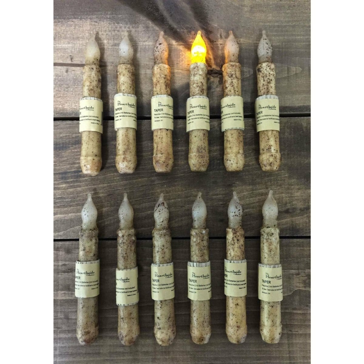 Burnt Ivory LED Battery Candle Light Taper-Craft Wholesalers-The Village Merchant