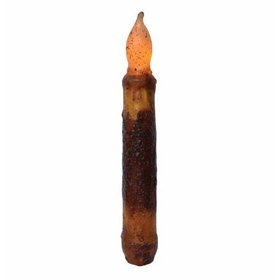 Burnt Mustard Cinnamon LED Battery Candle Light Taper Timer Feature-Craft Wholesalers-The Village Merchant
