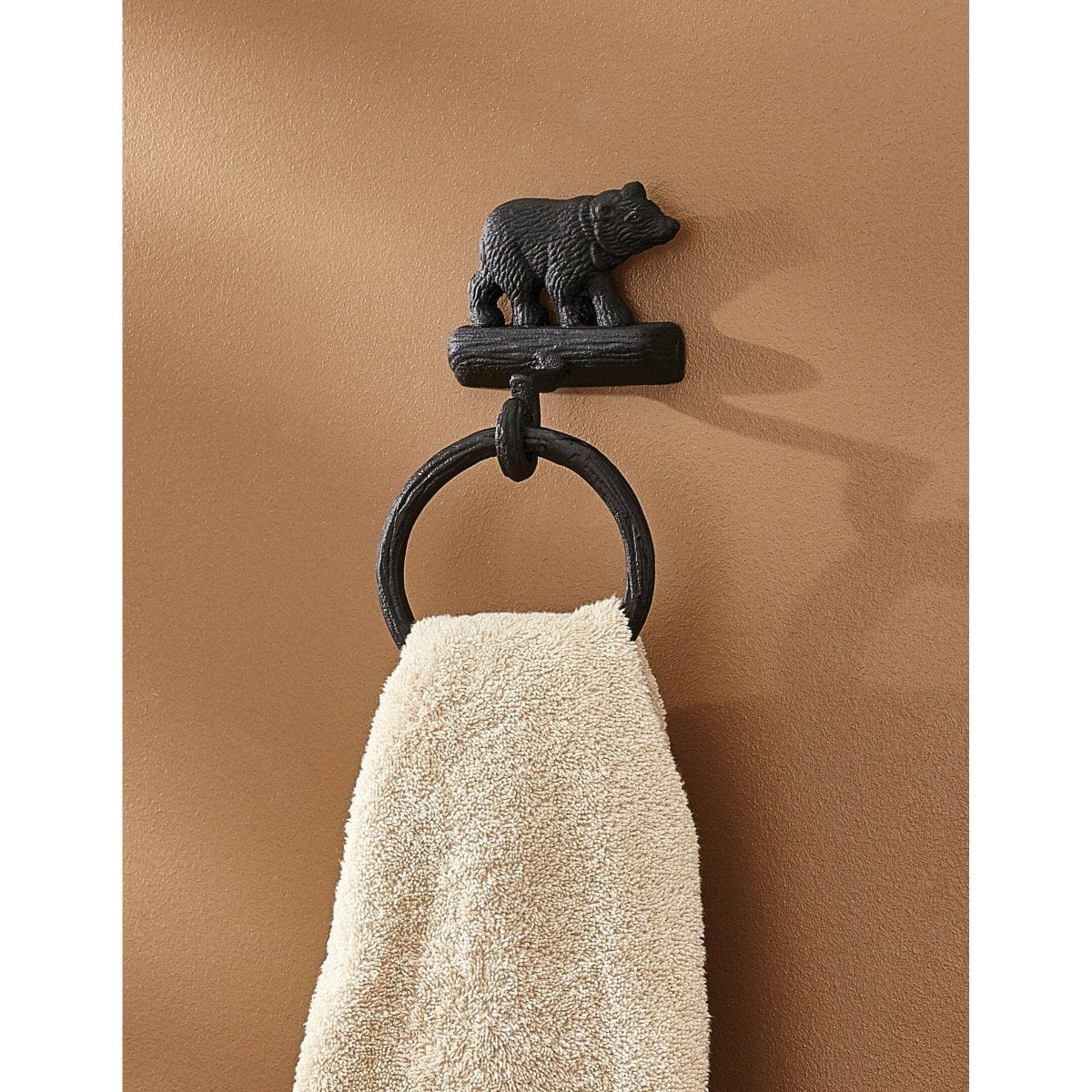 Cast Black Bear Towel Ring-Park Designs-The Village Merchant