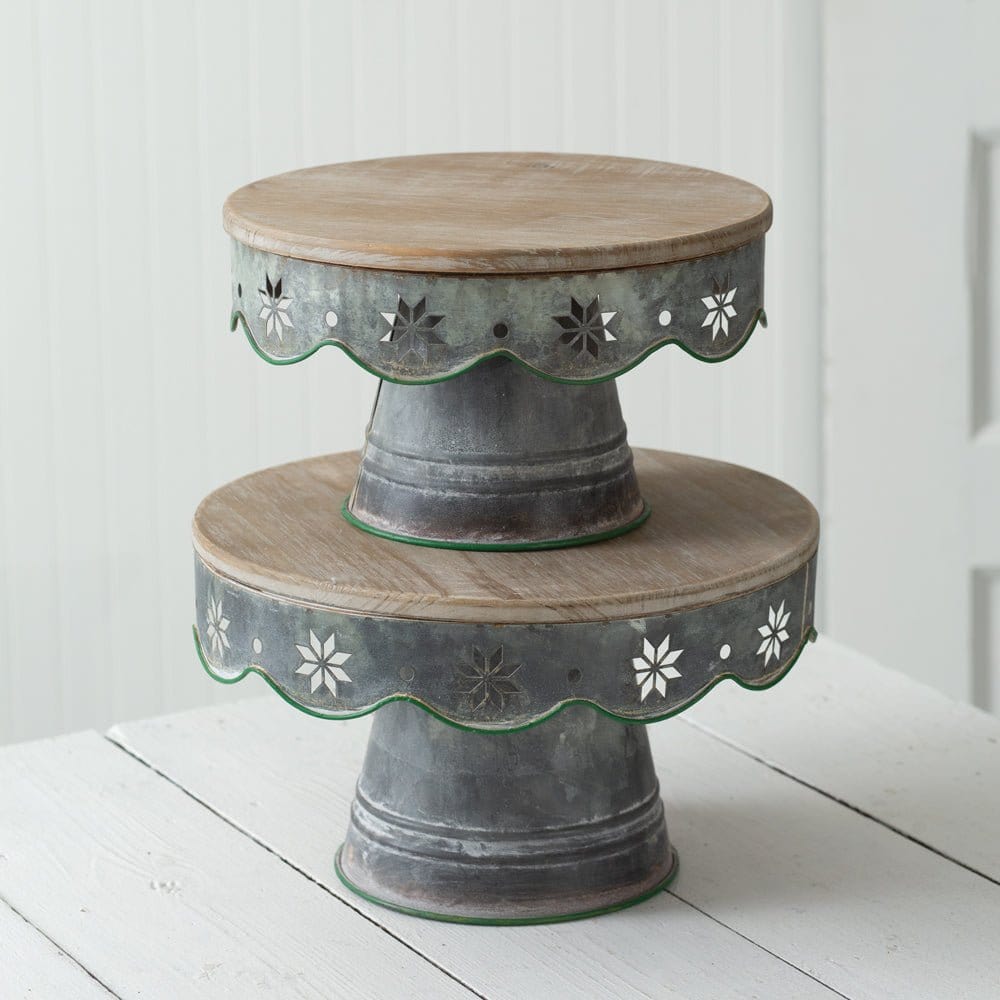 Christmas Dessert Stand For Display & Serving Set of 2 Assorted Sizes-CTW Home-The Village Merchant