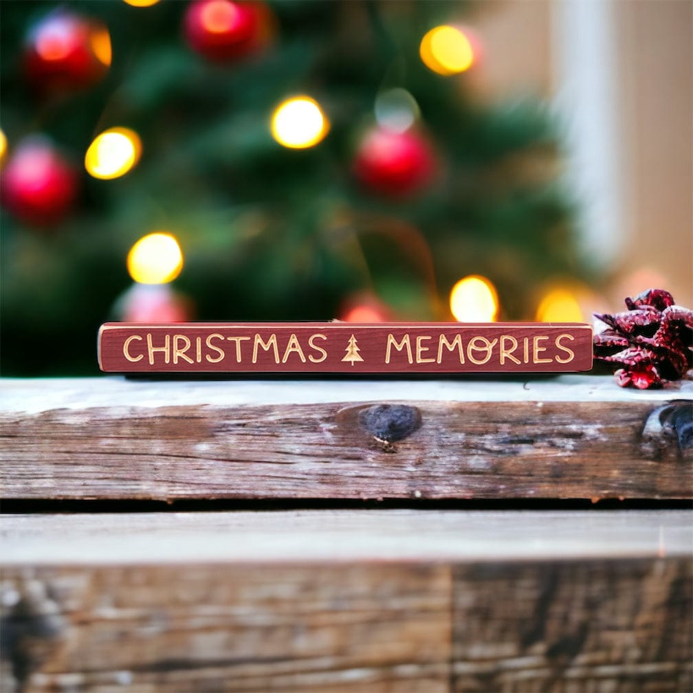 Christmas Memories Sign - Engraved Wood 18&quot; Long