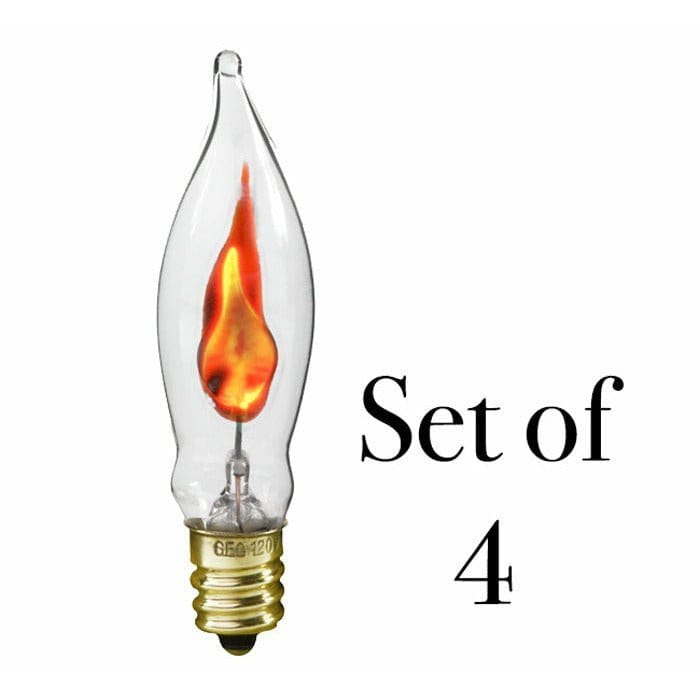 Clear Glass - Flicker 3 Watt Light Bulb Candelabra Socket-CTW Home-The Village Merchant