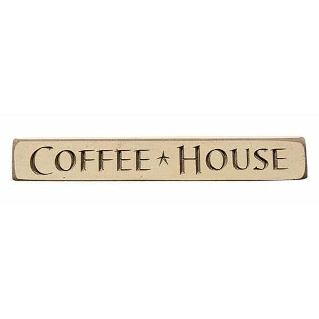 Coffee House Sign - Engraved Wood 12" Long-Craft Wholesalers-The Village Merchant