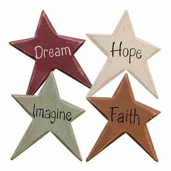 Colorful Star Inspirational Word Magnet Set of 4 - Assorted-Craft Wholesalers-The Village Merchant