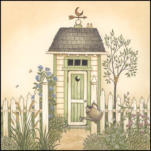 Cottage Outhouse 1 By Linda Spivey Art Print - 10 X 10-Penny Lane Publishing-The Village Merchant