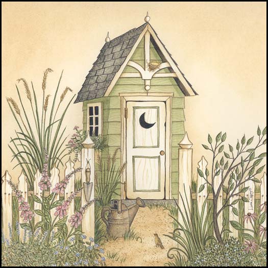Cottage Outhouse 2 By Linda Spivey Art Print - 10 X 10-Penny Lane Publishing-The Village Merchant