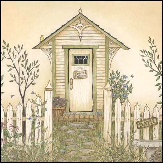 Cottage Outhouse 4 By Linda Spivey Art Print - 10 X 10-Penny Lane Publishing-The Village Merchant