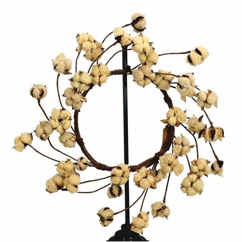 Cotton Boll / Ball - Tea Stained Wreath 22" Diameter-Impressive Enterprises-The Village Merchant