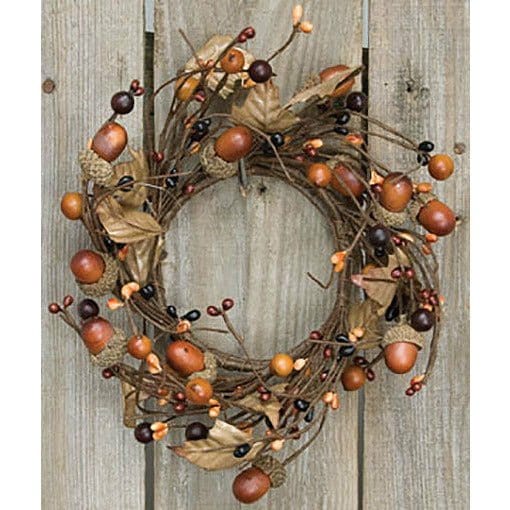 Country Mix Acorn Candle Ring / Wreath 4&quot; Inner Diameter-Craft Wholesalers-The Village Merchant