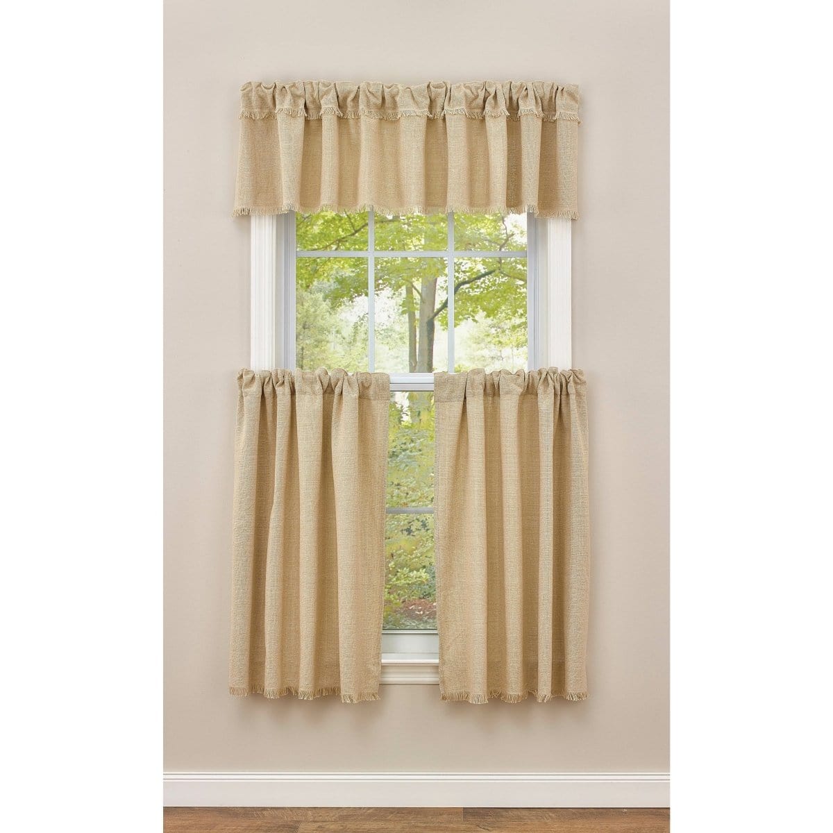Crawford In Flax Tier Pair 36&quot; Long Unlined-Park Designs-The Village Merchant