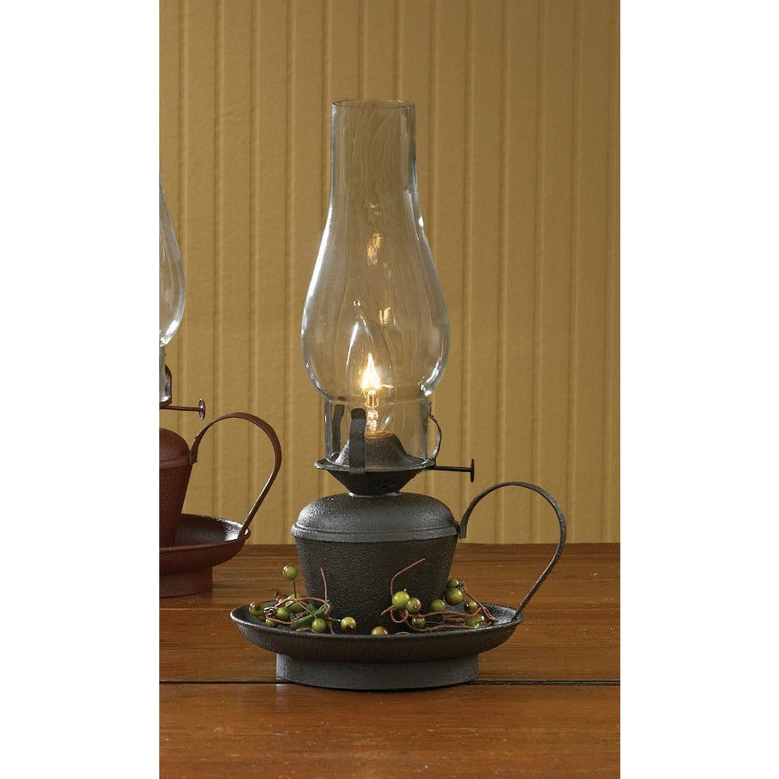 Electric Faux Oil Lamp In Black Table Lamp-Park Designs-The Village Merchant