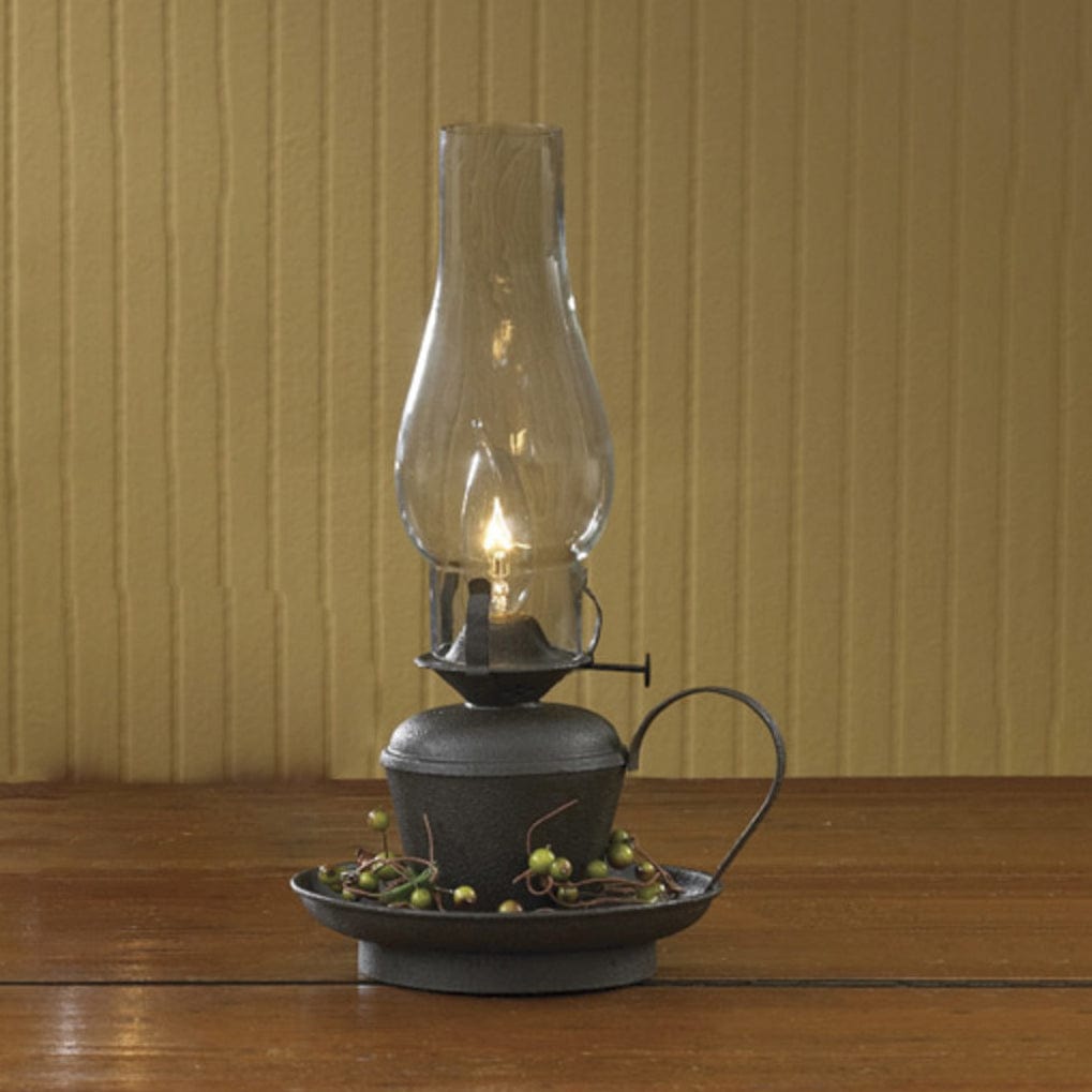 Electric Faux Oil Lamp In Black Table Lamp