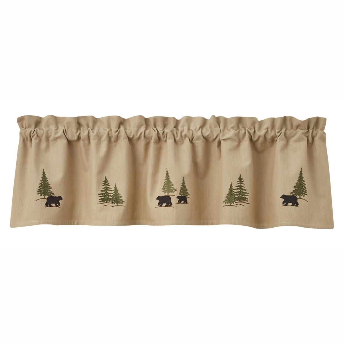 Embroidered black bear Valance 14" High Lined-Park Designs-The Village Merchant