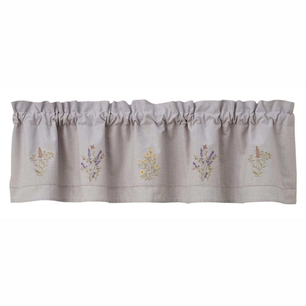 Embroidered flowers Valance 14&quot; High Lined-Park Designs-The Village Merchant