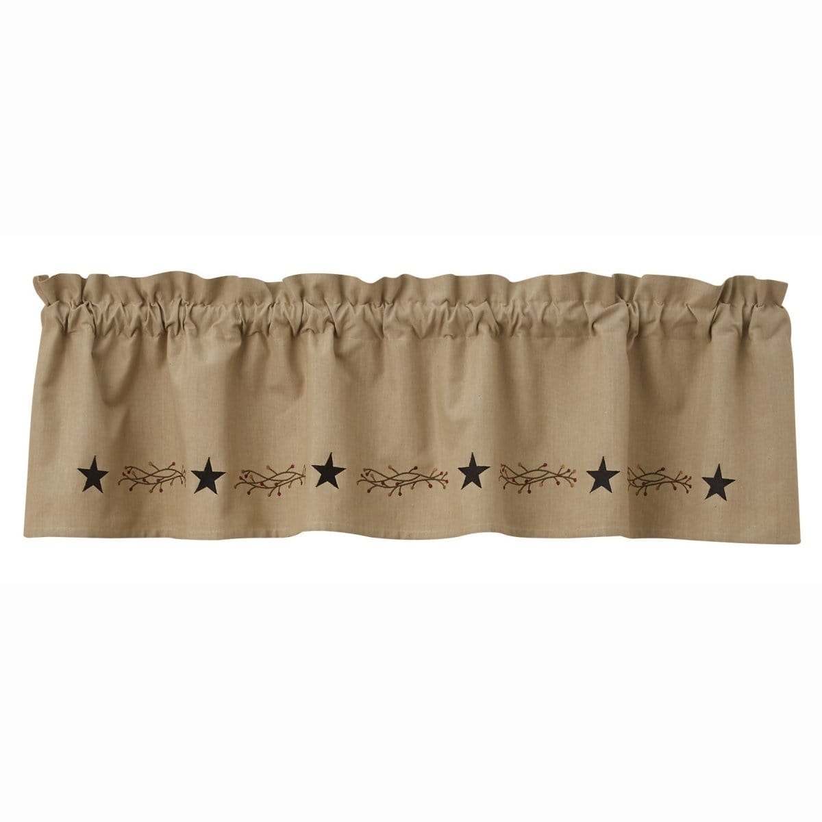 Embroidered Star Vine Valance 14&quot; High Lined-Park Designs-The Village Merchant