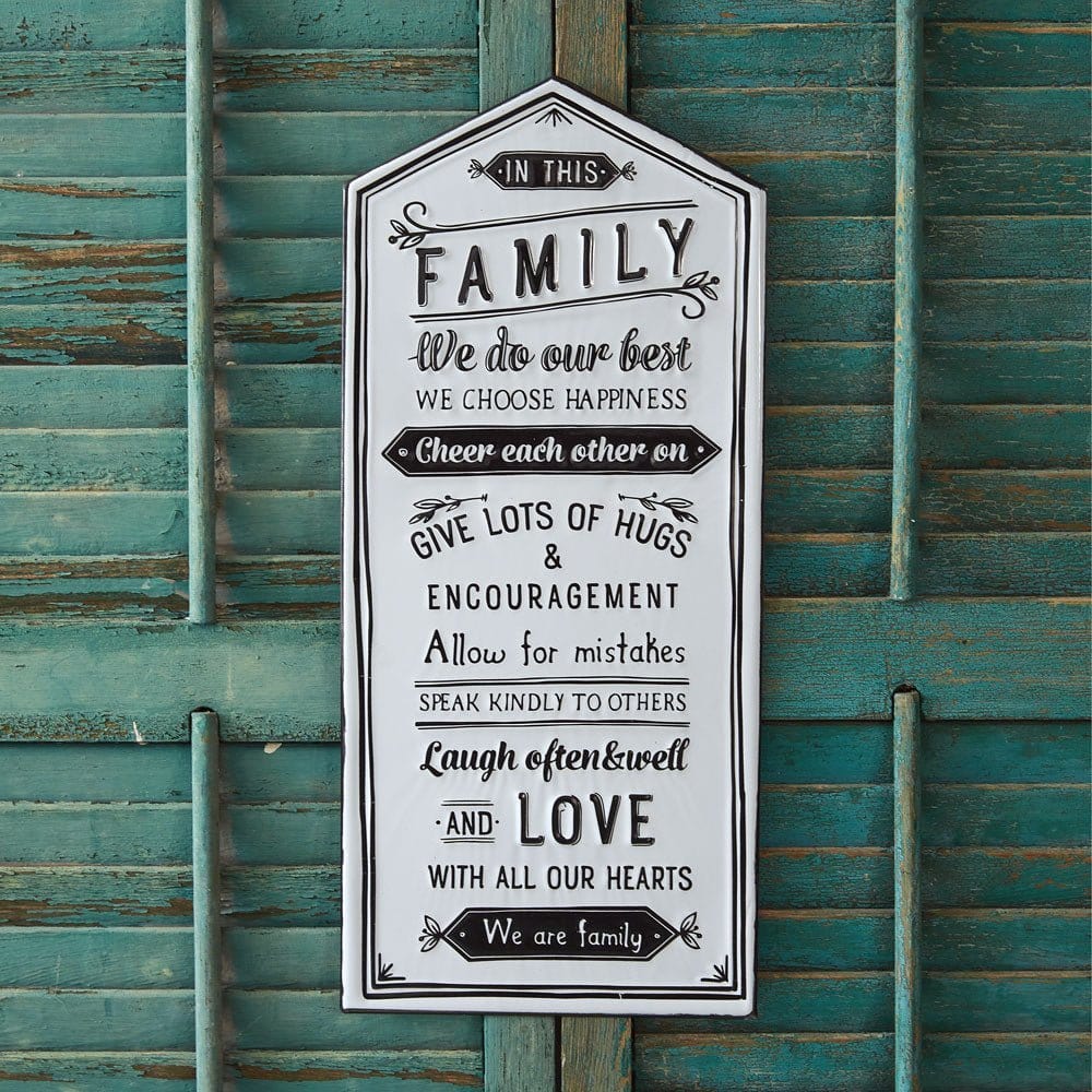 Family Rules Sign - Painted Embossed Metal-CTW Home-The Village Merchant