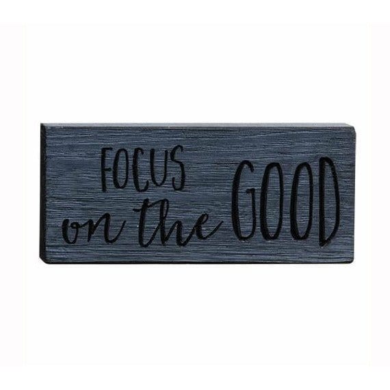 Focus On The Good Sign - Engraved Wood 8" Long-Craft Wholesalers-The Village Merchant