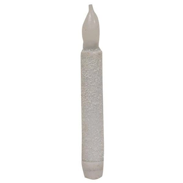 Frosty White LED Battery Candle Light Taper 6.5&quot; High - Timer Feature-Craft Wholesalers-The Village Merchant