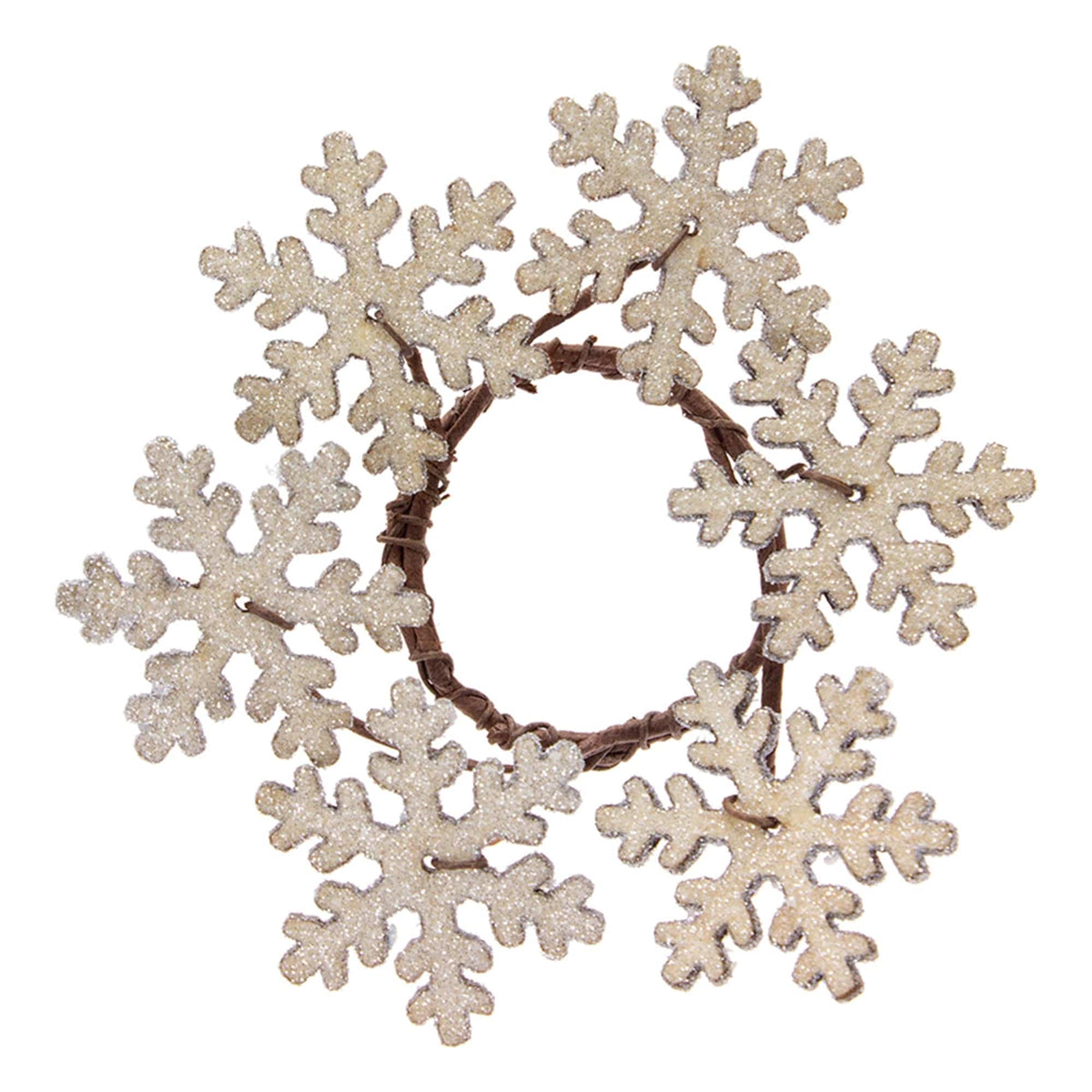Frosty Wooden Snowflake Candle / Napkin Ring 2.5&quot; Diameter