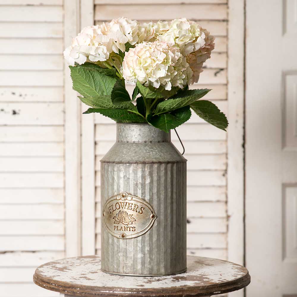Galvanized Metal Flower and Plants Milk Can With Handle-CTW Home-The Village Merchant