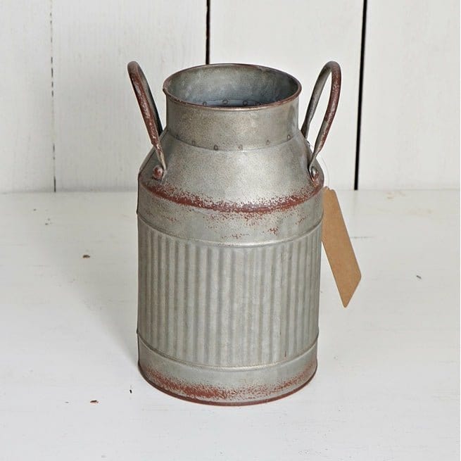 Galvanized Metal Vintage Style Milk Can / Jug With 2 Handles-impressive Enterprises-The Village Merchant