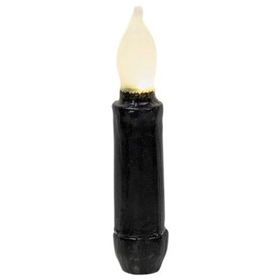 Gloss Black LED Battery Candle Light Taper 4&quot; High - Timer Feature-Craft Wholesalers-The Village Merchant