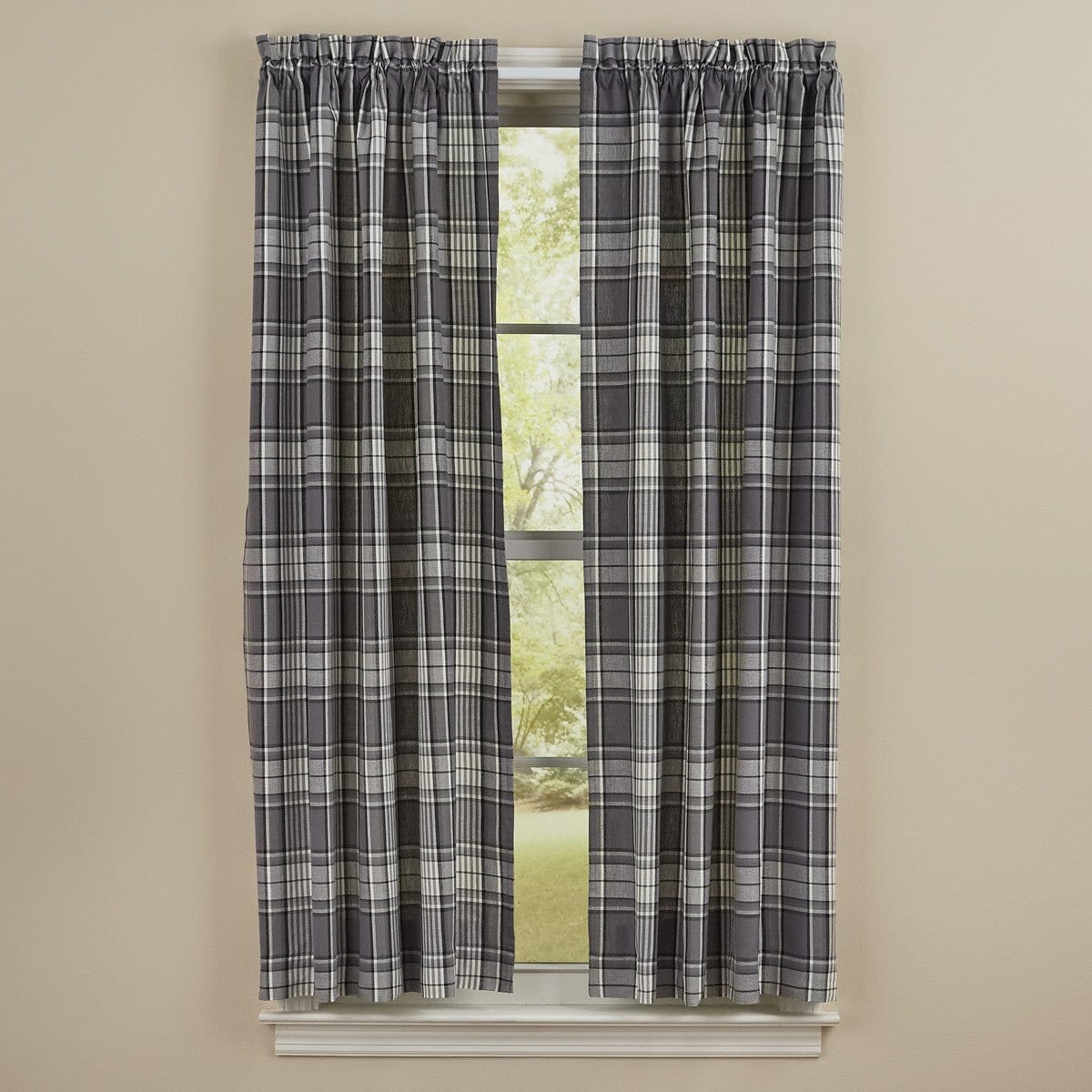 Gray Area Panel Pair With Tie Backs 63" Long Unlined-Park Designs-The Village Merchant