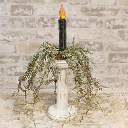 Grungy Black LED Battery Candle Light Taper 6.5" High - Timer Feature-Craft Wholesalers-The Village Merchant