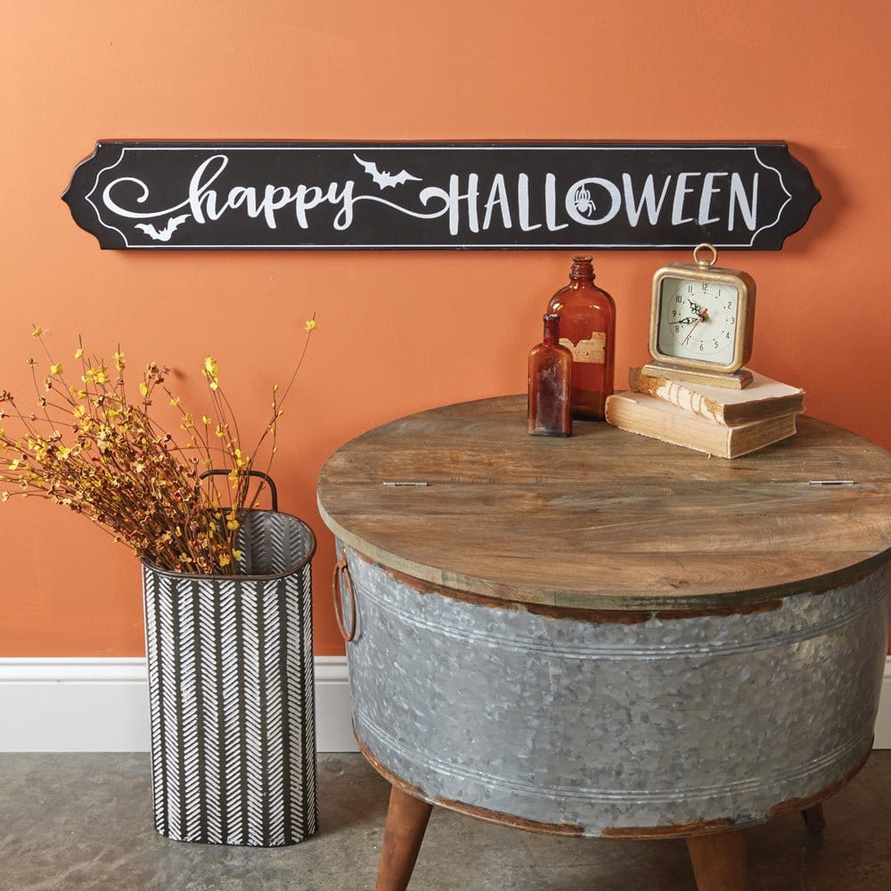 Happy Halloween Painted Metal Sign - 37&quot; Long-CTW Home-The Village Merchant