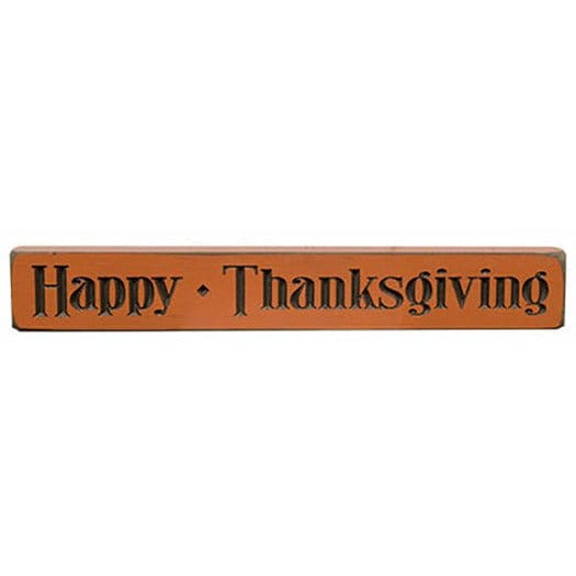 Happy Thanksgiving Sign - Engraved Wood 12&quot; Long-Craft Wholesalers-The Village Merchant