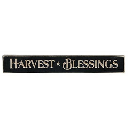Harvest Blessings Sign - Engraved Wood 12&quot; Long-Craft Wholesalers-The Village Merchant