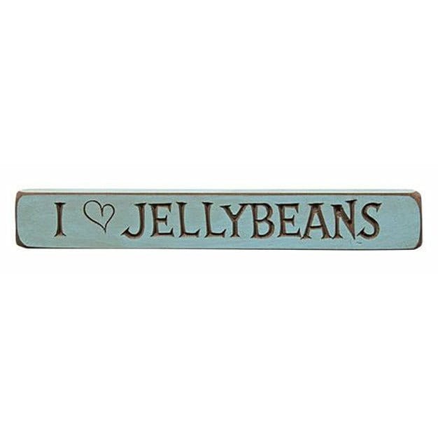 I Heart Jellybeans Sign - Engraved Wood 12&quot; Long-Craft Wholesalers-The Village Merchant