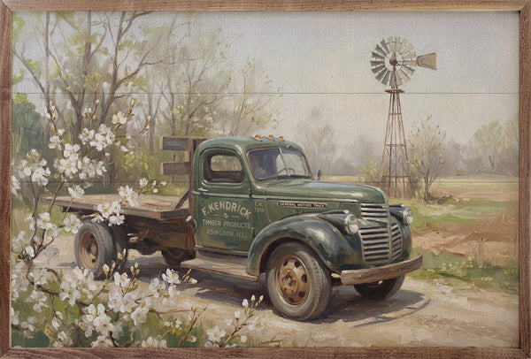 Kendrick Truck Early Spring Printed Wooden Sign 4KETREA - The