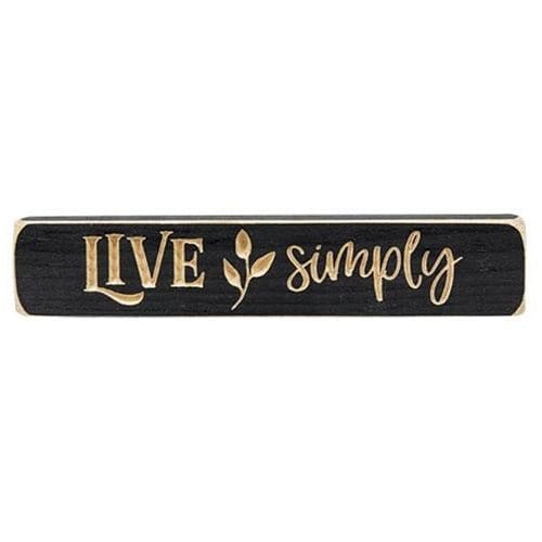 Live Simply Sign - Engraved Wood 9" Long-Craft Wholesalers-The Village Merchant