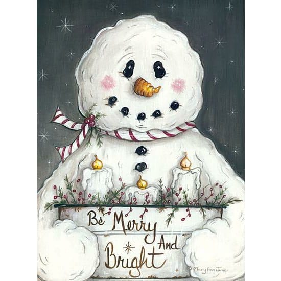 Merry And Bright Snowman By Mary Ann June Art Print - 12 X 16-Penny Lane Publishing-The Village Merchant