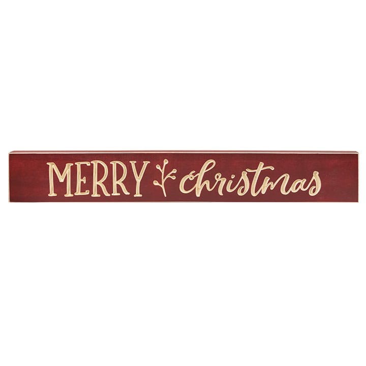 Merry Christmas Sign - Engraved Wood 24&quot; Long-Craft Wholesalers-The Village Merchant