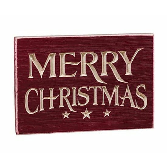 Merry Christmas Sign - Engraved Wood 8&quot; Long-Craft Wholesalers-The Village Merchant