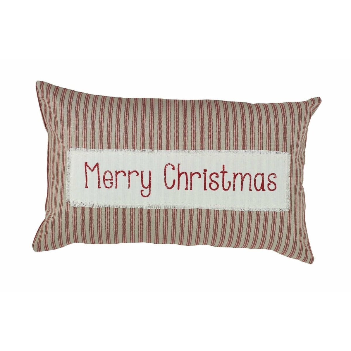 Merry Christmas Ticking Pillow 16&quot; x 26&quot;-Park Designs-The Village Merchant