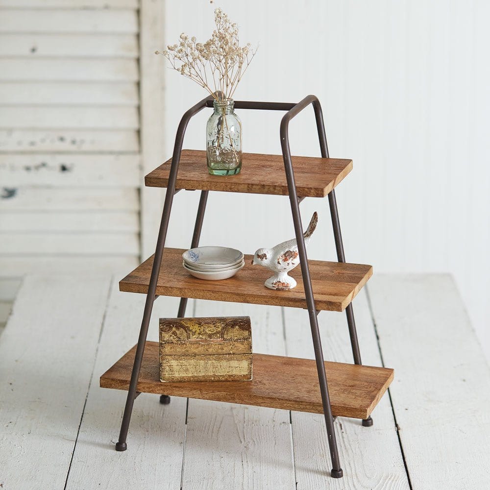Metal & Wood Tabletop A-Frame Shelf-CTW Home-The Village Merchant